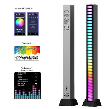 Led Sound Control Light Bar RGB Ambient Pickup Rhythm Lamp
