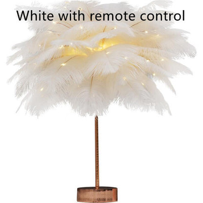 Feather Lamp Nordic Desk Lamp European-Style Feather Lamp