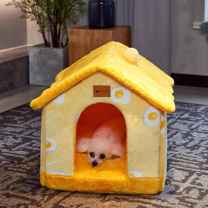 Foldable Dog House Pet Cat Bed Winter Dog