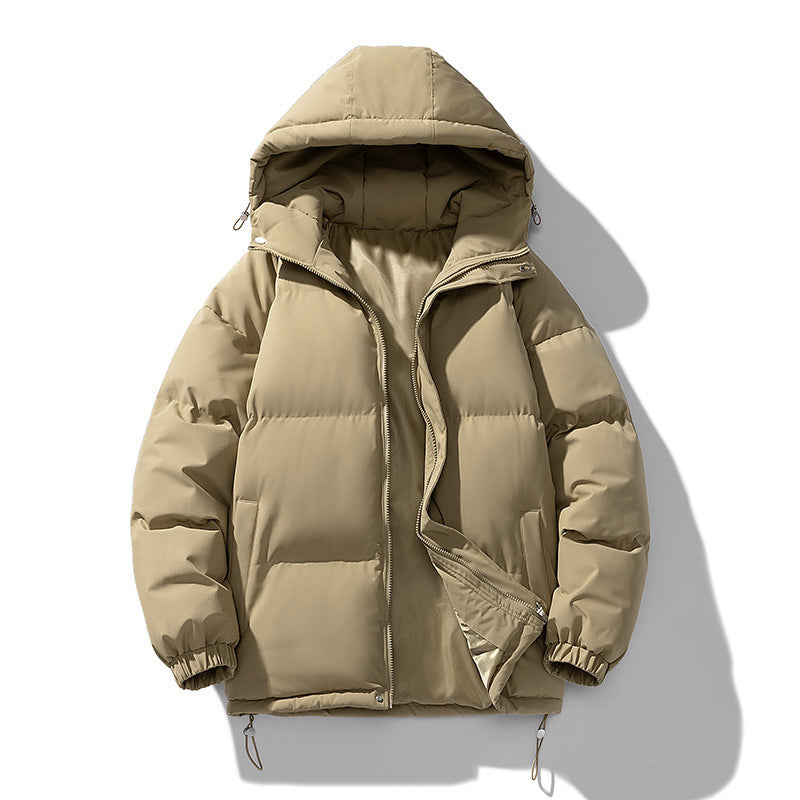 Men's Hoodie Coat Winter Fashion Solid ZIp-up Thickened Jacket