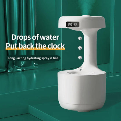 Bedroom Anti-Gravity Humidifier With Clock Water Drop Backflow