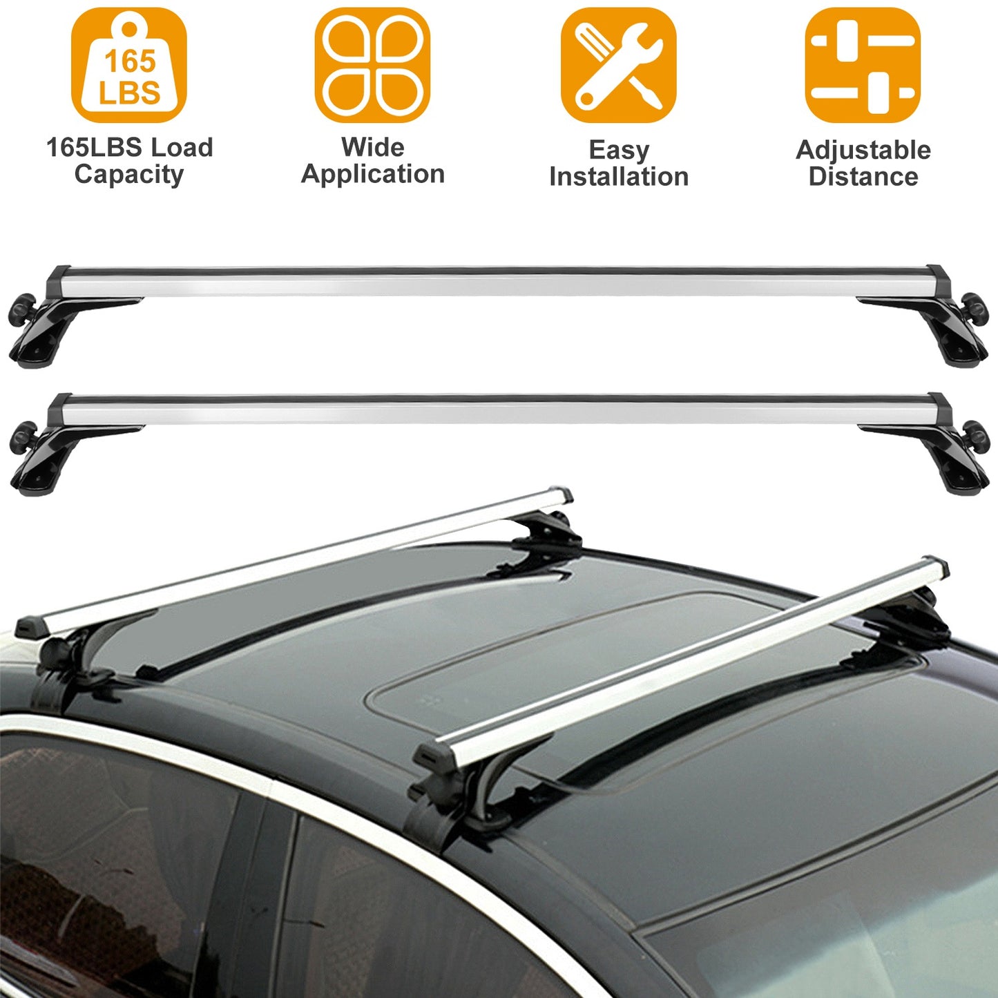 47.24in Universal Top Roof Rack Cross Bar Cargo Carrier