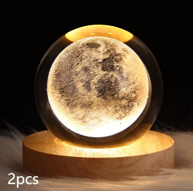 Luminous Starry Sky And Planets Moon Moon Crystal Ball Lamp