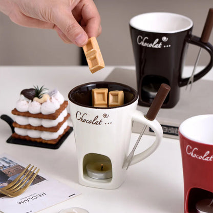 Fondue Mug Set Personal Mini Fondue Pots Melter Cup
