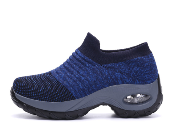 Wedge heel plus size knitted air cushion shoes