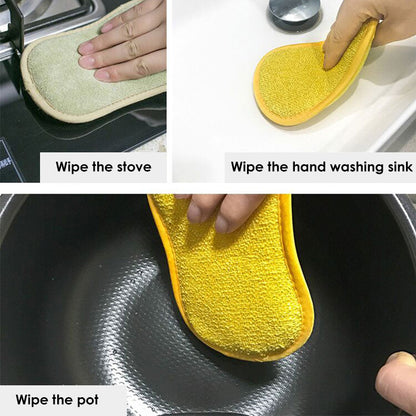 Double-Sided Kitchen Cleaning Magic Sponge Microfiber Non-Stick