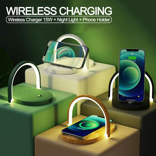 ﻿﻿3 In 1 Foldable Wireless Charger Night Light Wireless Charging Station LED