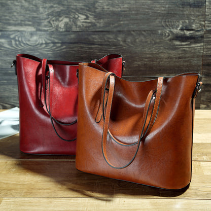 Simple Oil Wax Leather Messenger Shoulder Bags
