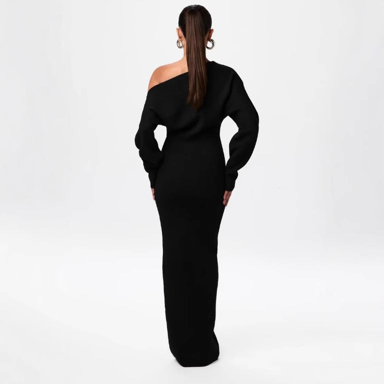 Ins Slim Long Sleeve Knitted Dress Evening Party