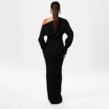 Ins Slim Long Sleeve Knitted Dress Evening Party