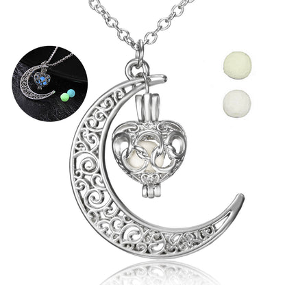 Glow In The Dark Necklace Moon Square Heart Necklaces