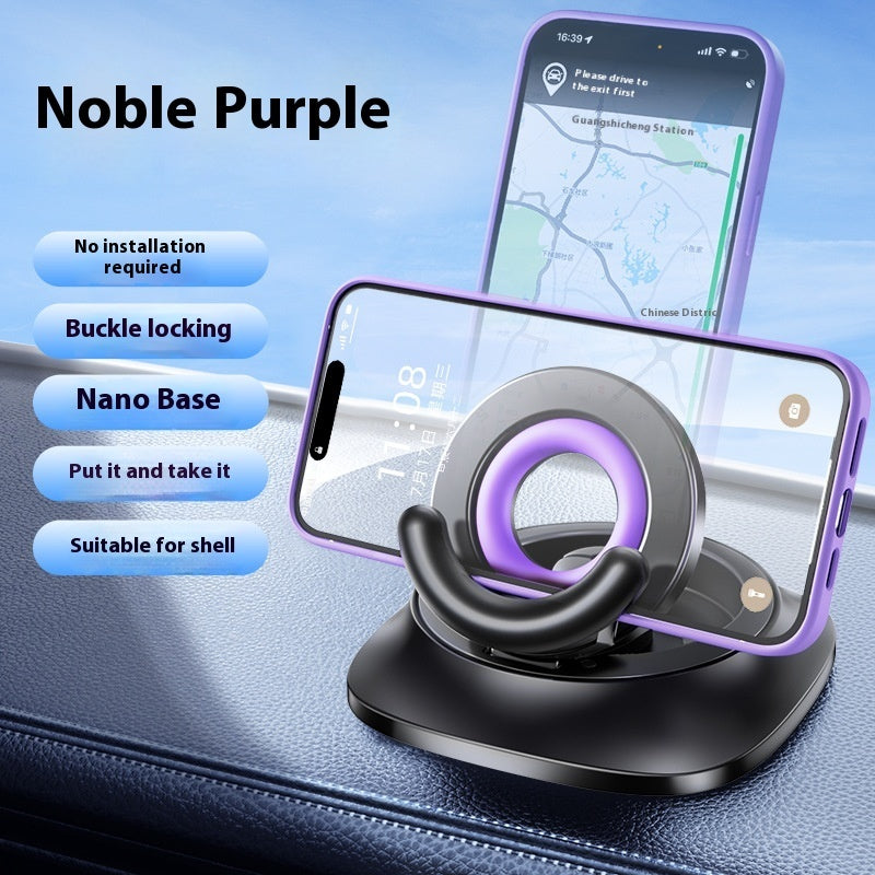 Magnetic Phone Holder With Vacuum Suction Foldable Adjustable Car Mount