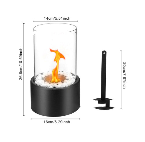 Portable Glass Decorative Alcohol Fireplace Table Lamp Desktop