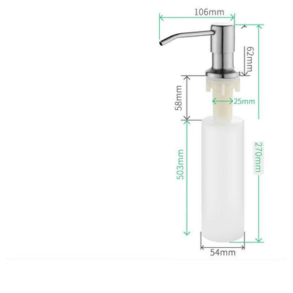 Kitchen Sink Stainless Steel Manual Pressure Liquid Soap Dispenser Bottle