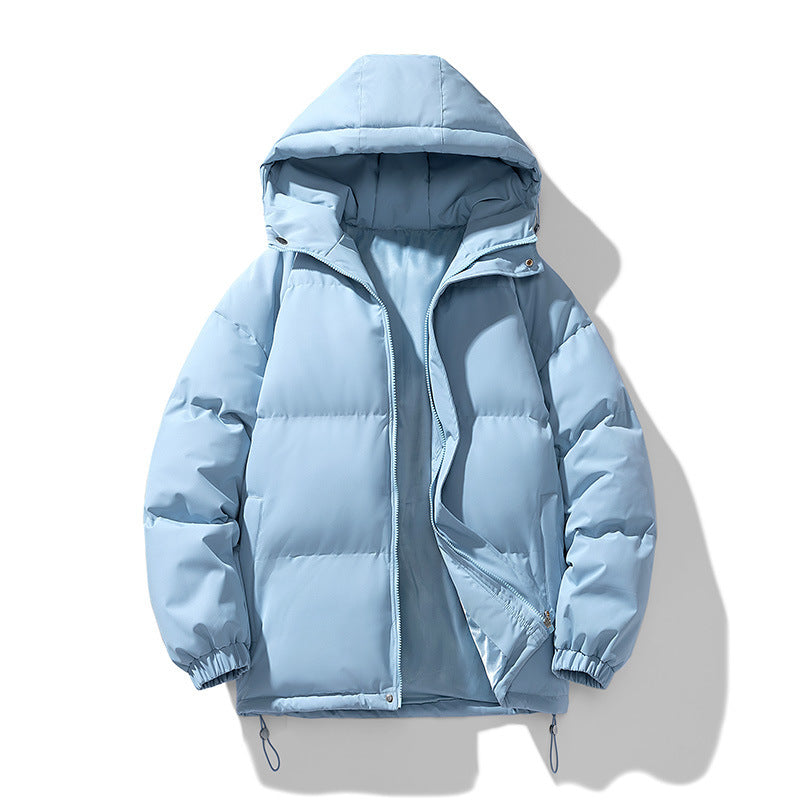 Men's Hoodie Coat Winter Fashion Solid ZIp-up Thickened Jacket