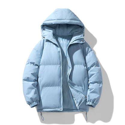 Men's Hoodie Coat Winter Fashion Solid ZIp-up Thickened Jacket