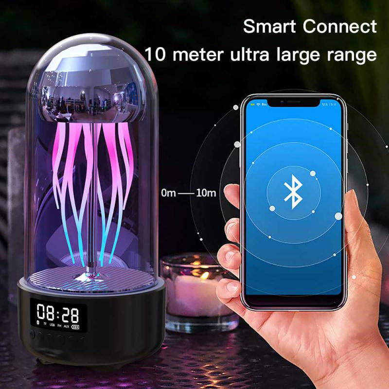 Creative 3 in 1 Colorful Jellyfish Lamp With Clock Luminous Stereo