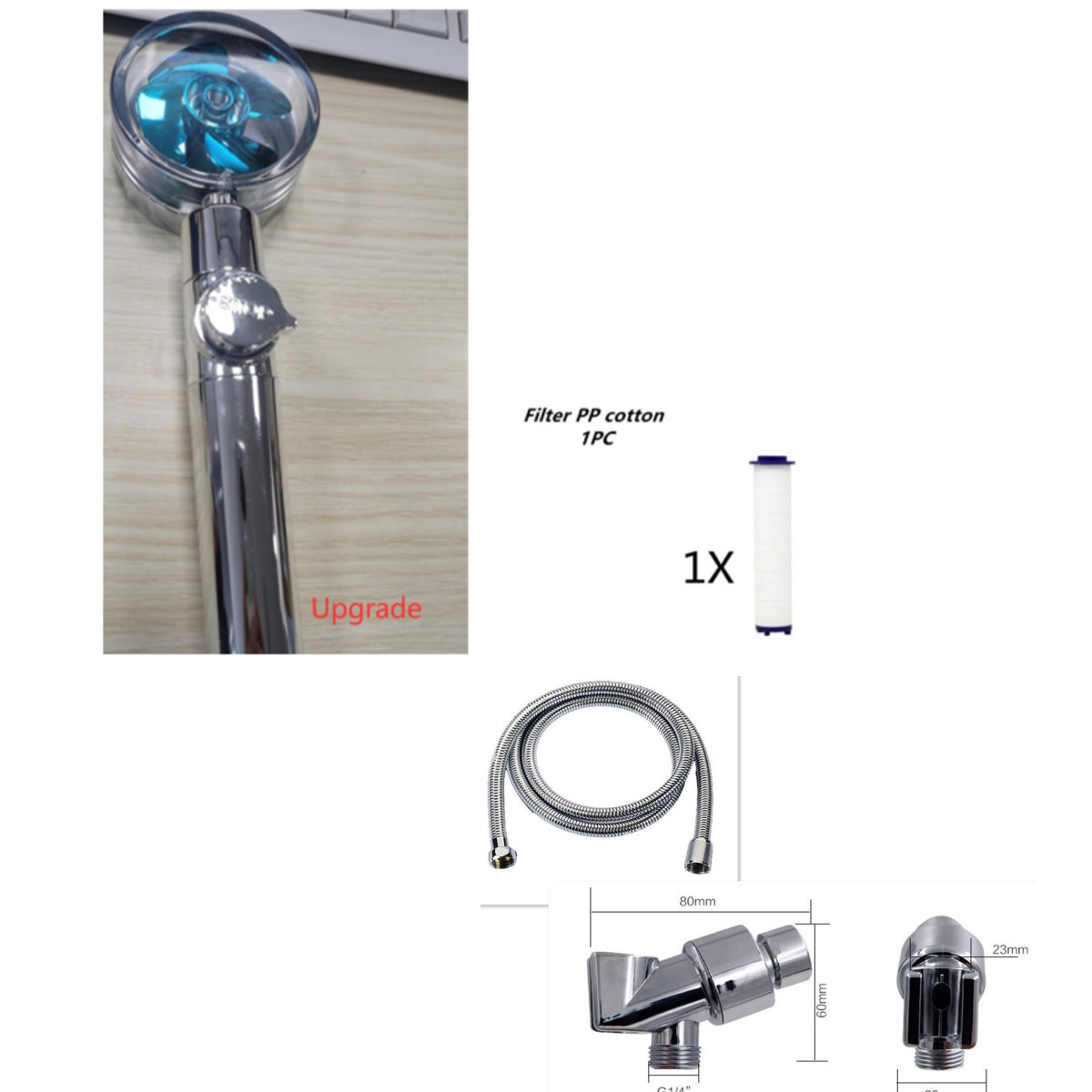 New Turbo Propeller Shower Head Water Saving High Pressure