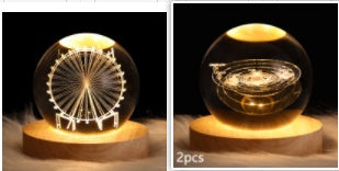 Luminous Starry Sky And Planets Moon Moon Crystal Ball Lamp