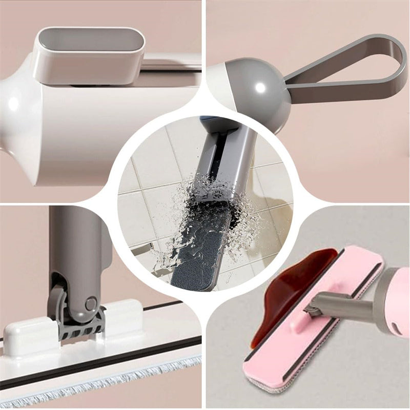 Rotatable Self-Squeeze Mini Mop With Crevice Brush Hand Wash-Free