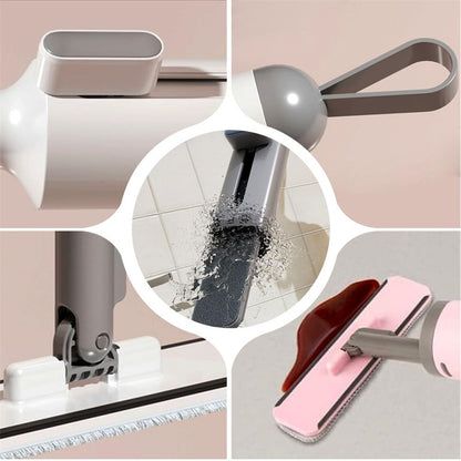 Rotatable Self-Squeeze Mini Mop With Crevice Brush Hand Wash-Free
