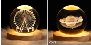 Luminous Starry Sky And Planets Moon Moon Crystal Ball Lamp