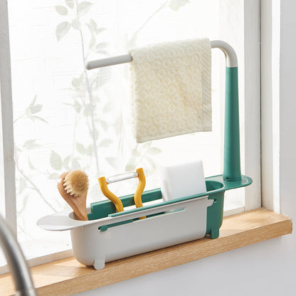 Kitchen Multifunctional Sink Shelf Rag Rack