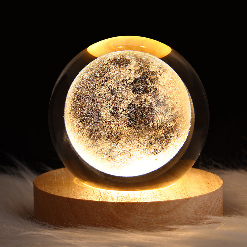 Luminous Starry Sky And Planets Moon Moon Crystal Ball Night Lamp