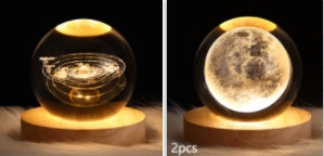 Luminous Starry Sky And Planets Moon Moon Crystal Ball Lamp