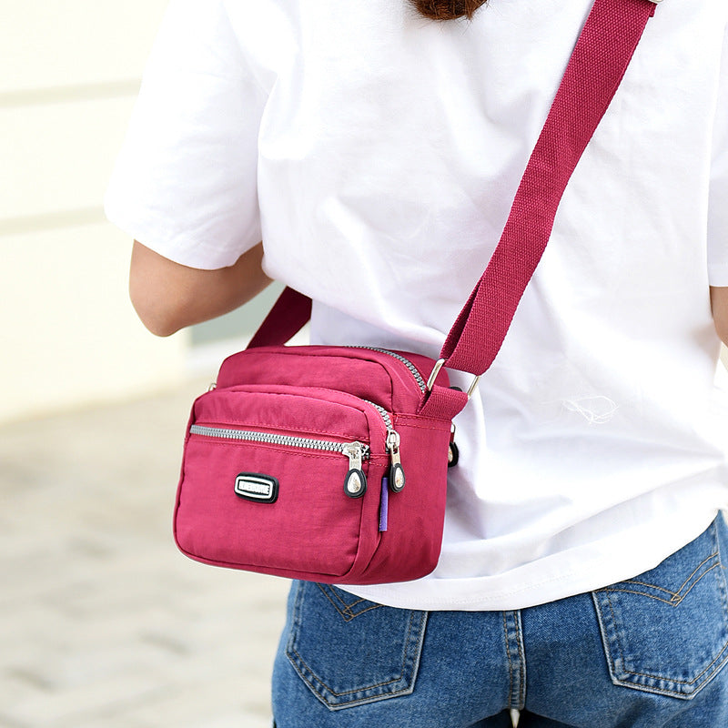 Messenger Bag Small Square Simple And Versatile Nylon Multi Compartment