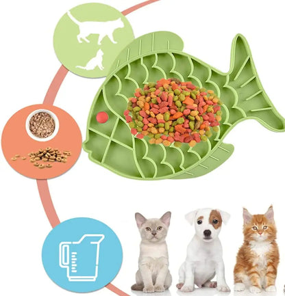 Silicone Lick Mat For Pet Dogs Slow Food Plate Rice Bowl