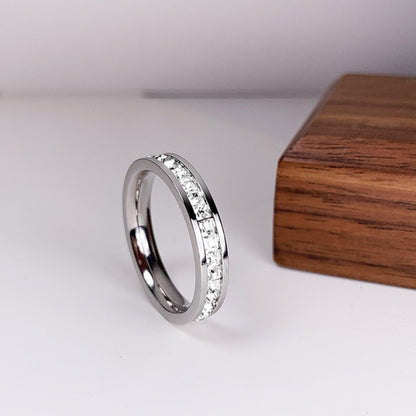 INS Rings Titanium Steel Diamond Ring