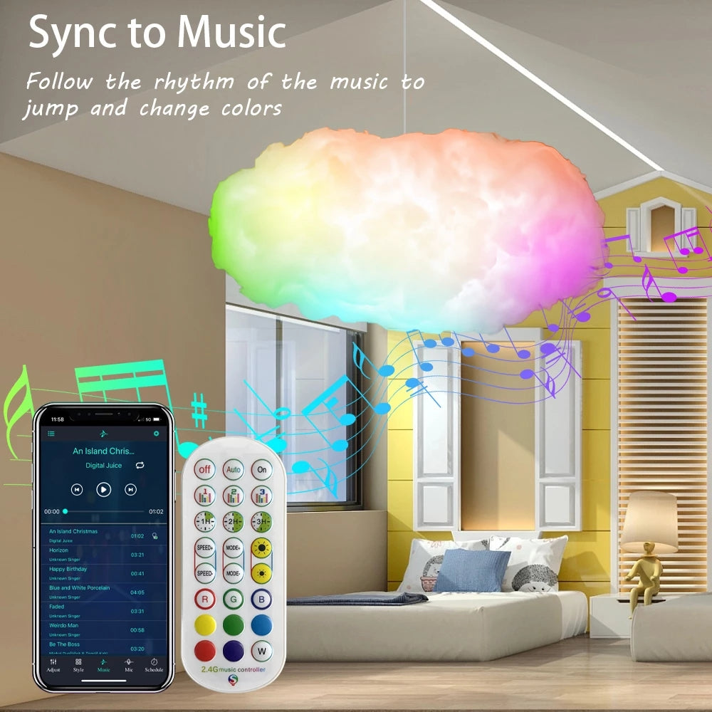 USB Cloud Light APP Control Music Synchronization 3D RGBIC