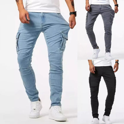Man's Casual Cargo Pants Stylish Tide Brand Stretch Pants