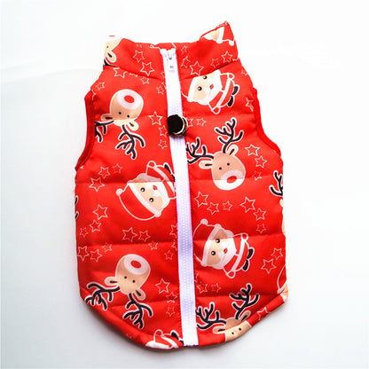 Pet clothing autumn and winter pet puppy jacket vest traction buckle