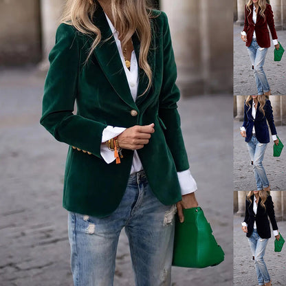 Velvet Lapel Casual Suit Business Fashion Slim Single-breasted