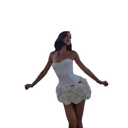 New Strap Adjustable Tube Top Short Skirt Strapless Ball Gown