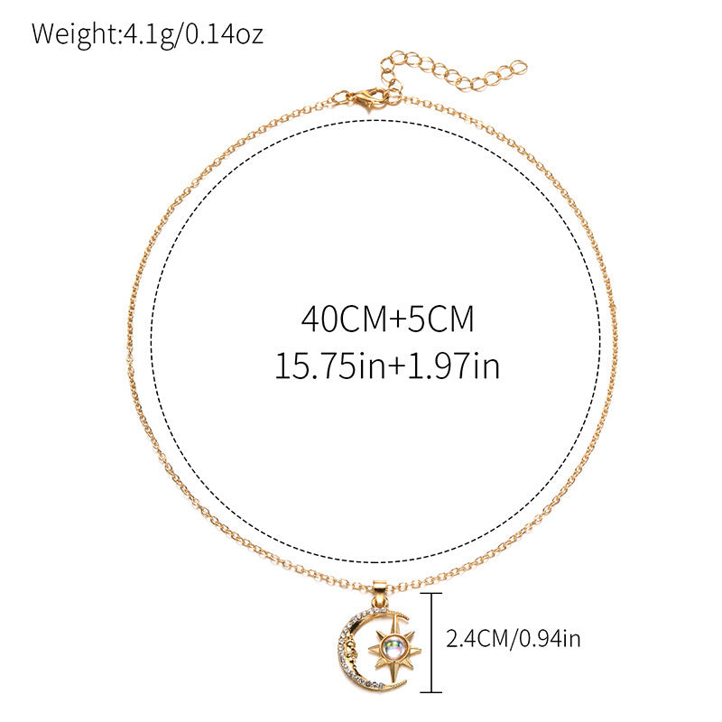 Fashion Jewelry Fashion Moon Star Zircon Pendant