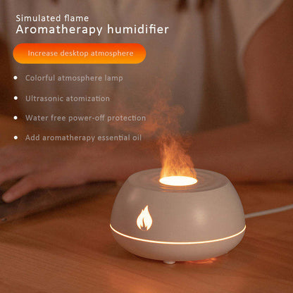 Flame Humidifier Aromatherapy Diffuser 7 Colors Light