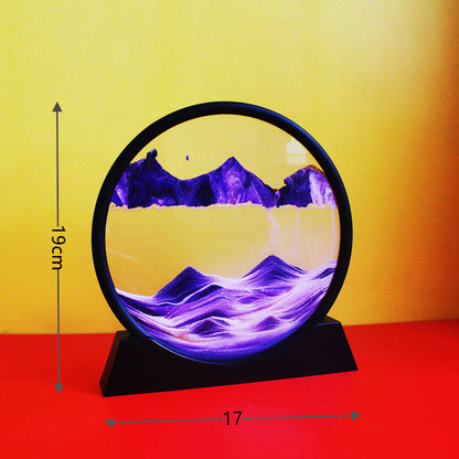 Glass Craft Gift Creative Home Decoration 3D Dynamic Art Quicksand Painting