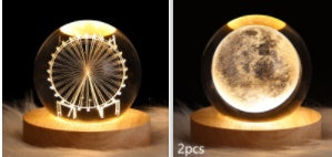 Luminous Starry Sky And Planets Moon Moon Crystal Ball Lamp