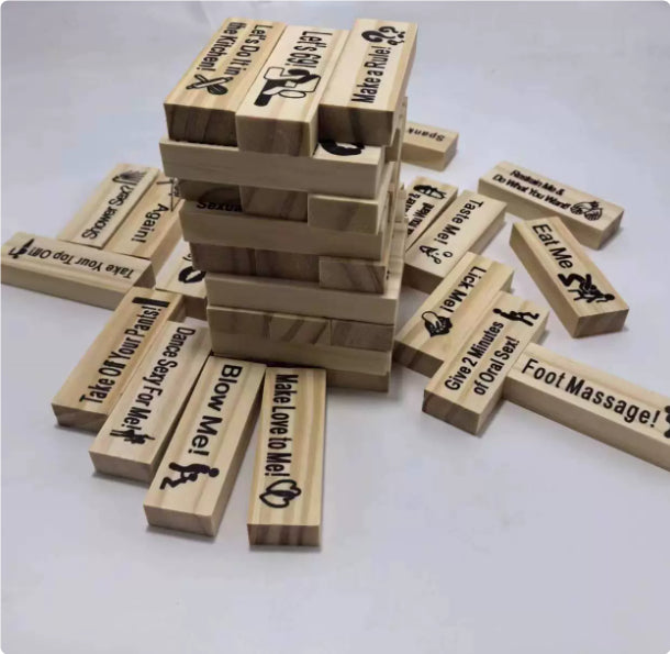 Couple Game Night Intimacy Block Tower Jenga Game