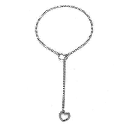 Cuban Adjustable Heart Shaped Necklace