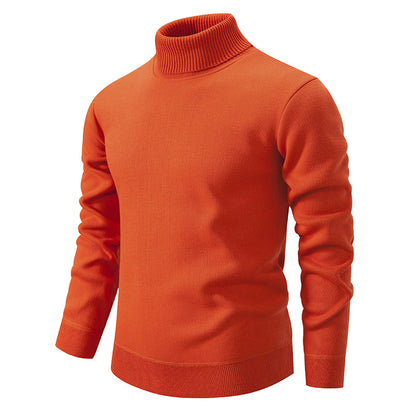 Men's Turtleneck Pullover Sweater Fashion Solid Color