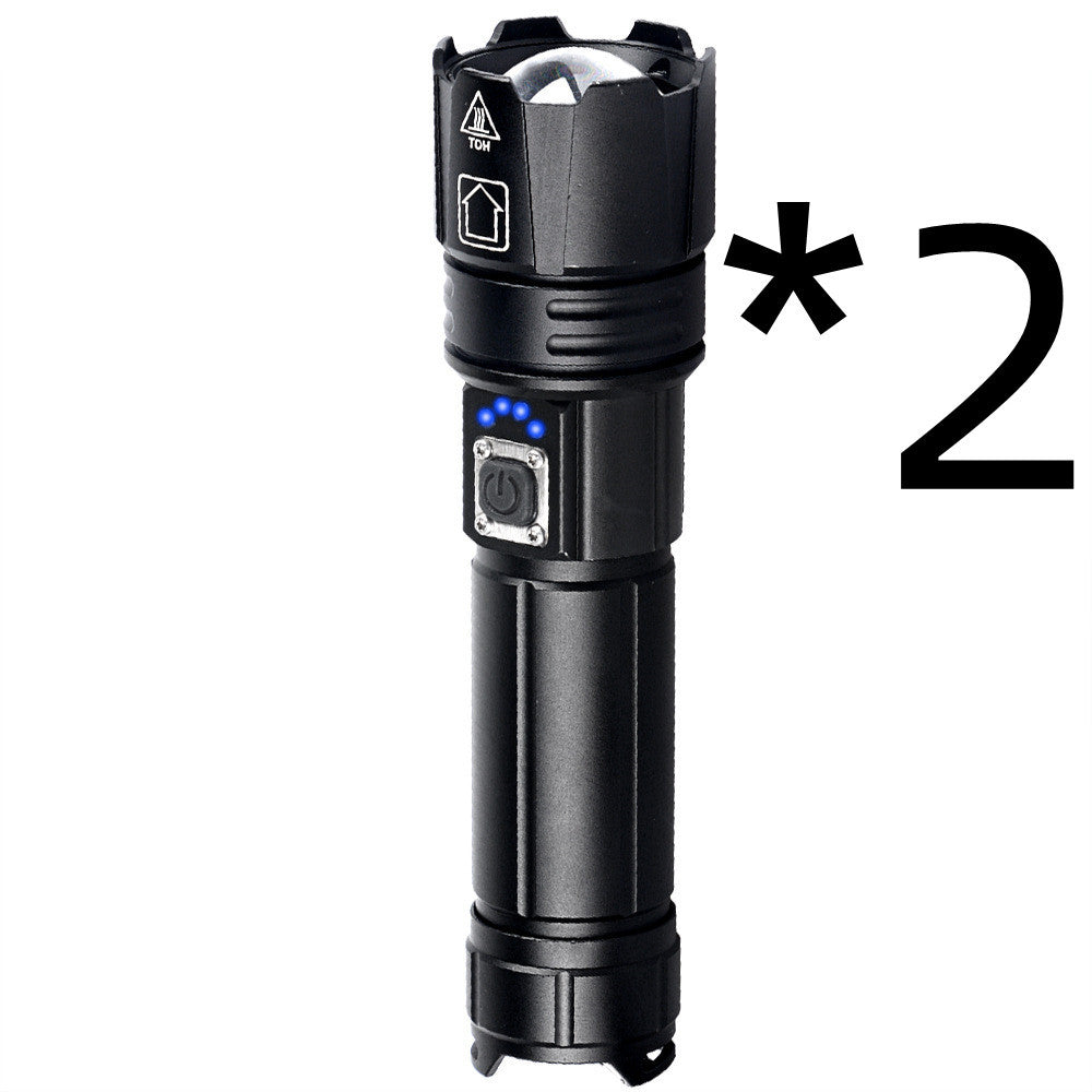 Telescopic Zoom Input And Output Outdoor Strong Light Flashlight