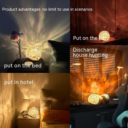 New Water Ripple Projector Night Light Crystal Mood Lamp Bedside