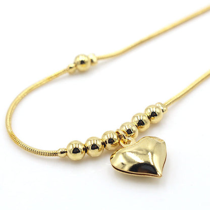 Gothic Gold Color Heart Pendant Anklet For Women