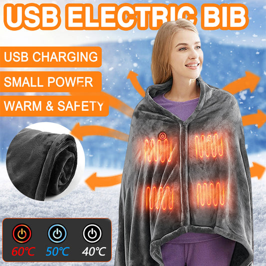 Winter Flannel Heated Blanket Cold Protection Body Warmer Usb