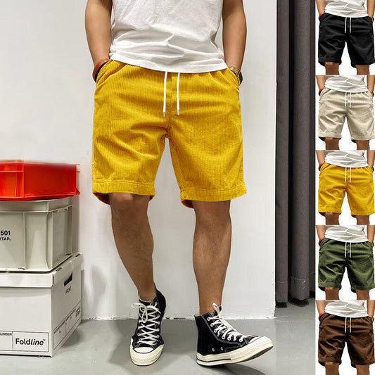 Men's Cargo Shorts Summer Vintage Corduroy