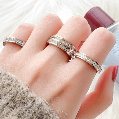 INS Rings Titanium Steel Diamond Ring